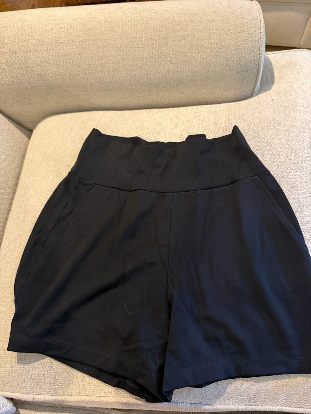 CAbi High-Waist Black Stretch Shorts with Wide Waistband